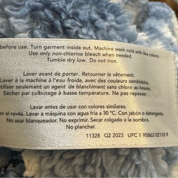 Carters Baby 6 Months Hooded Sherpa Bunting Pram Blue Plaid Zipper Closure - Picture 5 of 5